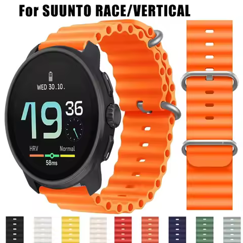 20mm 22mm Ocean Band For SUUNTO Race/Vertical 2 1 Silicone Strap For Suunto 3 3 Fitness/5 9 Peak Pro