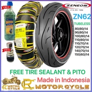 ZENEOS ZN62  MOTORCYCLE TIRE GULONG TUBELESS 80/80/14 90/80/14 100/80/14 to 150/60/14 BY14
