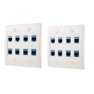 Ethernet Wall Plate 8 Port Double Gang Cat6 RJ45 Jack Network Cable Faceplate Rj45 Wall Plate