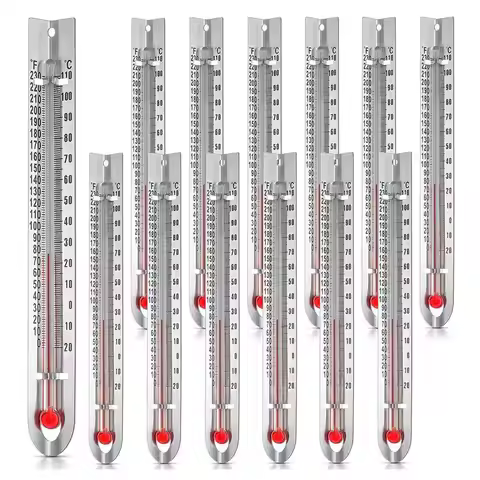 Mar.Science Thermometers, V Shaped Dual Scale 12-Pack Mercury-Free For Schools, Labs And Home Experi
