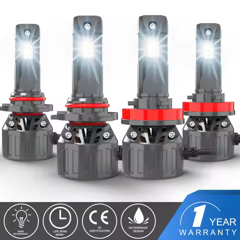 OUSHI 2pcs H7 Led Car Headlight Bulb Super Bright 6000K White High Power H4 H11 with Fan Turbo Diode