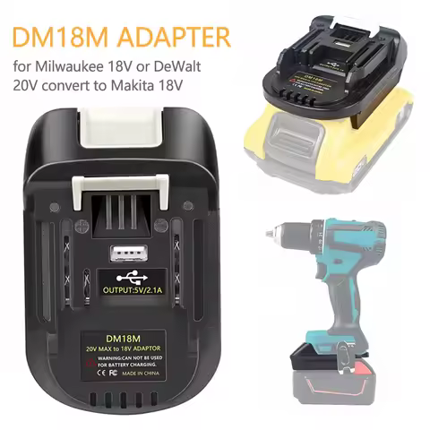 DM18M Battery Adapter For Milwaukee For Dewalt to For Makita Bl1830 Bl1850 Batteries 20V To 18V Batt