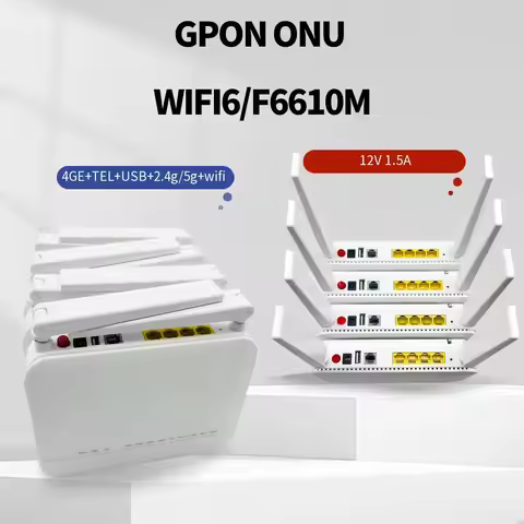 Dual-band GPON ONU F6610M | WiFi 6 4GE + 2.4G/5G + Telephone + USB ONU 4GE LAN Port Fiber Optic Mode