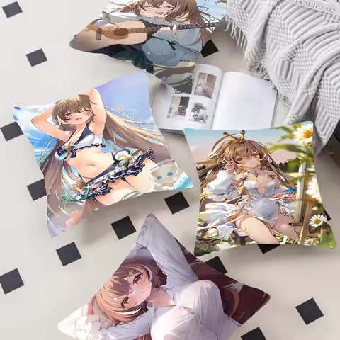 Nanashi Mumei Hololive Office Cushion Pillowcase Car Cushion Cover45X45CM Lumbar Pillowcase Sofa Pil