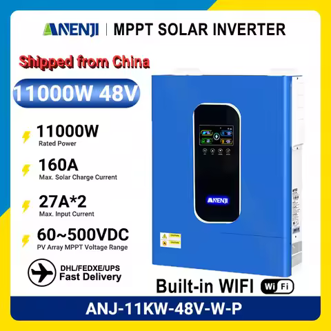 Hybrid pure sine solar inverter 11KW 6.2KW 5K 4KW solar inverter charger 24V 48V 160A MPPT hybrid in