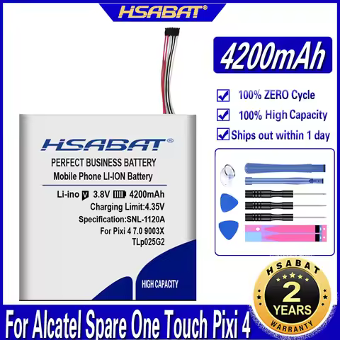 HSABAT TLP025GC TLP025G2 4200mAh Battery For Alcatel Spare One Touch Pixi 4 (7) 3G 9003X 9003A Batte
