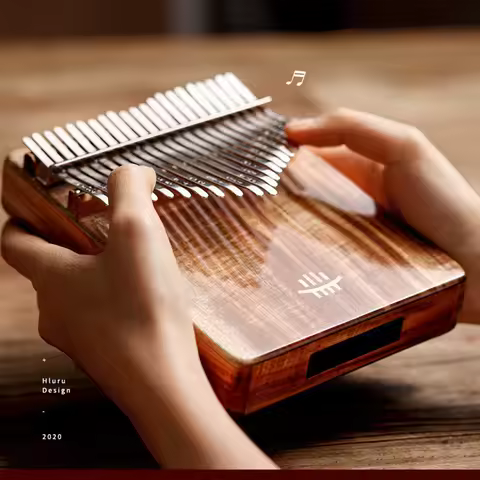 Hluru Kalimba 17 Keys with Hole 21 Keys Kalimba Full Solid Wood Thumb Piano Musical Instrument Profe