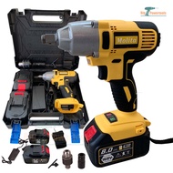 MOLITA บล็อกแบต 168V บล็อกไฟฟ้า 2in1 บล็อกไร้สาย บล็อกลม ล็อกแบตเตอรี่ แบต 2ก้อน บล็อกลม รุ่นสีเห