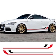Car Side Body Skirt Sticker Door Vinyl Decals Racing Stripes Tuning Accessories For Audi TT 8N MK1 M