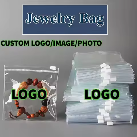 100PCS Thick PVC White Clear Ziplock Packaging Bag Resealable Anti-oxidation Jade Jewelry Earrings B
