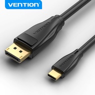 Vention Type c to displayport cable อะแดปเตอร์ 4K 60Hz/2K 144Hz/1080P 144Hz Type C Displayport ตัวแปลงตัวผู้ UHD for SAMSUNG Note10 dex laptop TV สาย DP to type c usb c to displayport adapter converter 1 1.5 2m