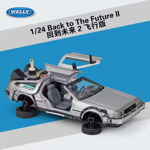 WELLY 1:24 DeLorean Time Machine Fly Mode - Transformable Alloy Car Model, Back to the Future II - C