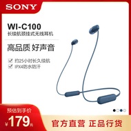 ❅The Sony/Sony WI-C100 Long Life Neckband Wireless Headphones are waterproof♭