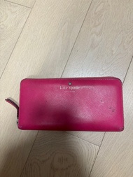 Kate Spade 桃紅色長銀包