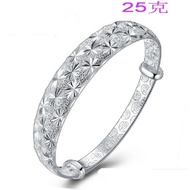 盛兴银饰 S999纯银手镯 999银手镯 推拉满天星银手镯 女25克 现货 热卖 Ready Stock10.27