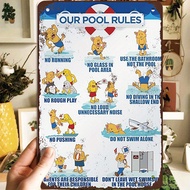 1pc, "Our Pool Rules" Sign, 8x12 inches (20x30 cm), Fun Decorative Wall Art, Indoor/Outdoor, UV Resi