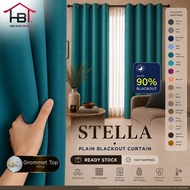 HOMEBLIND CURTAIN Stella Langsir 90-99% Blackout Siap Jahitan Ring (Stella Blackout Curtain Ready Ma
