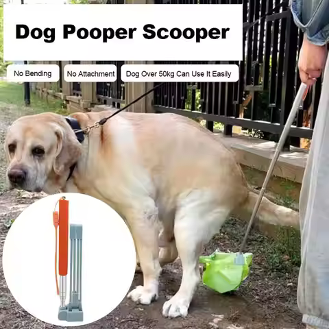 28.7-inch Long Handle Steel Dog Cat Pet Poop Scoop Garbage Grabber Dirt Picker Environmentally Frien