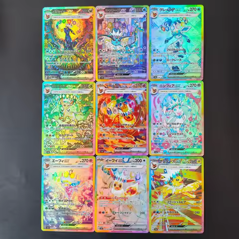 Pokemon Eeveelutions EX SAR Holo Replica Cards DIY 9PCS Japanese Version Eevee Evolution TCG Eevee C