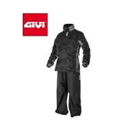 GIVI RAIN COAT MOTORCYCLE GIVI RAIN COAT RRS07 ORIGINAL WATERPROOF GARMENT RAIN SUIT BLACK GREY