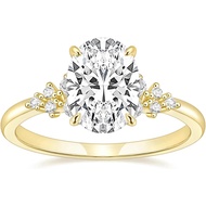 TIGRADE 3CT Engagement Ring Oval Cut Cube Zirconia Promise Ring Ring CZ Eternity Ladies Wedding Ring