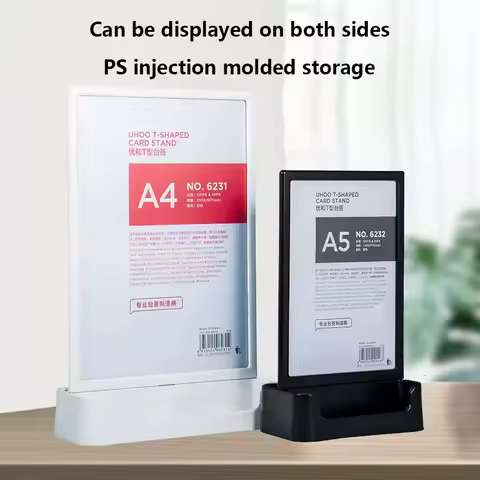 A5 148x210mm Table Plastic Sign Holder Stand Photo Picture Poster Frame Desktop Restaurant Bar Menu 