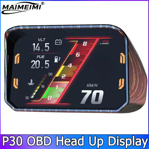P30 Car HUD Obd2 On-board Computer OBD HUD Speedometer Speed Turbo RPM Meter Switch AFR Time Speed V