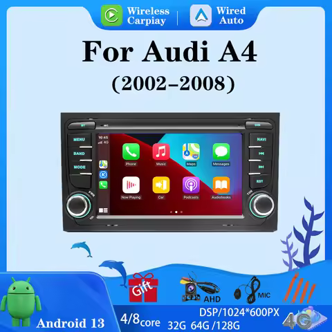 Car Radio Android13 2Din for Audi A4 B6/B7 S4 RS4 Wireless Carplay Multimedia Video Player 7inch Ste