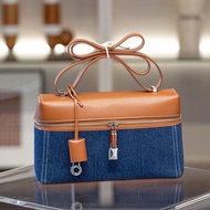 ผ้าใบ DENIM Patchwork LP27 กล่องอาหารกลางวันกระเป๋าแฟชั่นไหล่ Crossbody กระเป๋าสตรี Underarm กระเป๋า