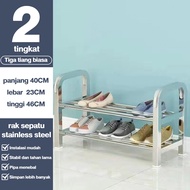 Rak Sepatu Stainless Steel 6 Tingkat Rak Sepatu Kokoh Tempat Sepatu Sendal Besi Mudah Bongkar Pasang