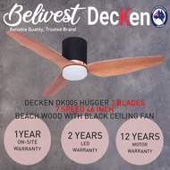 (STOCK CLEARANCE) DECKEN DK 005 Hugger DC Motor Ceiling Fan (Suitable for low and high ceiling) / With LED Light / High Efficiency / Best Value / PRICE GUARANTEED -- (Installation at $38 now. The cheapest in town!!!)