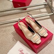 2025.7.8-4.5cn Heel Roger vivier RV Belle Diamond Buckle Back Strap High Heels