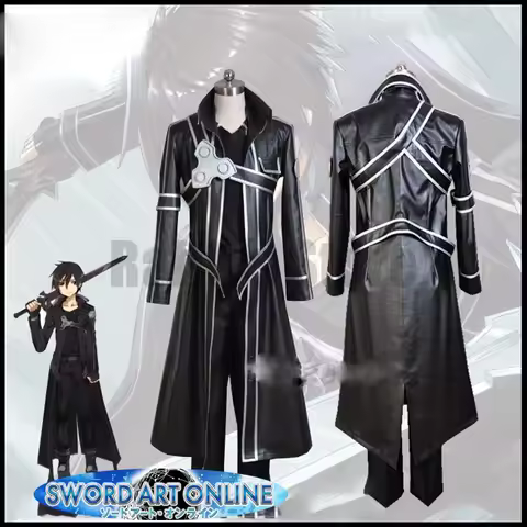 Game Sword Art Online SAO Kirito Kirigaya Kazuto Robe Cosplay Costume Cape Trench Coat Eugeo Fake Le
