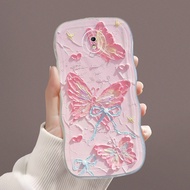 For Compitable With Samsung J7 Pro 2017 J730 Hp Casing Softcase Mode Phone Cover Oil Painting Butterfly Cesing Big Wavy Case Soft Casing Cassing