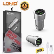 LDNIO C302 USB Car Charger DC5V 3.6A with Micro & iPHONE Cable