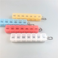 Medicine Box Portable Pill Box 7 Days a Week Seven Cells English Travel Small Dose Reminder Plastic Moisture-Proof