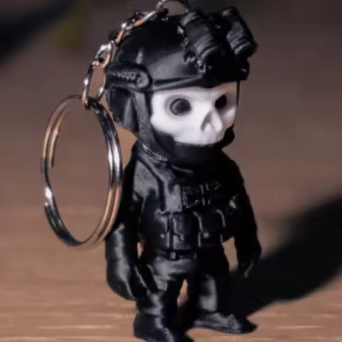 Cute Ghost Call of Duty Keychain with O-Shaped Buckle 3D Printed Backpack Accessory Key Chain Anime 