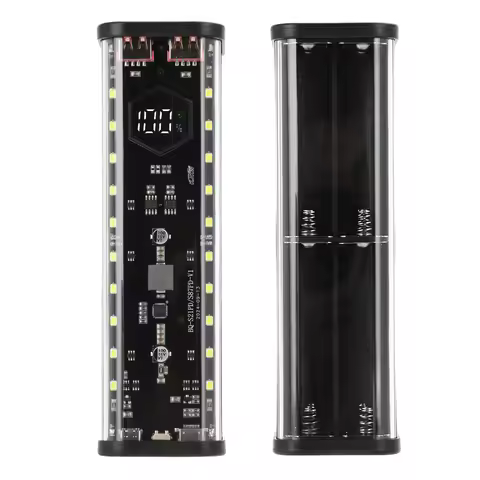 21700 Power Bank 4 Slots 21700 DIY Battery Storage Box Digital Display Dual Fast Charge USB Type C I