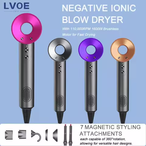 Leafless Hair Dryer New Professional With Flyaway Attachment Negative Ionic Premium Hair Dryers Mult