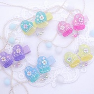 可愛手套兒童髮夾 滴膠髮飾 送禮 Mitten UV Resin Hair Clip
