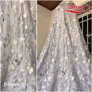 3D Embossed Flower Root Tulle Tile - Price per 0.5m