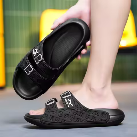 Men's Yeezy-Inspired Slide Sandals Thick Sole Anti-Slip Summer Slippers Outdoor/Indoor Casual Wear D