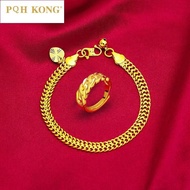 Emas 916 Original Lelong Gelang + Cincin Boleh Laras Gelang Tangan Perempuan