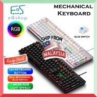 Gaming Keyboard 104 Button Blue Switch RGB Mechanical Keyboard