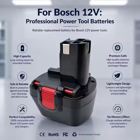 12800mAh High Capacity Li Ion Battery for Bosch 12V PSR GSR GSB AHS 12VE 2 BAT043 BAT045 BAT046 BAT0