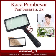 EM 3x 10x5cm Square Magnifying Glass E040x LUP Magnifier Magnifying Glass Handheld Lens Handheld/ Co
