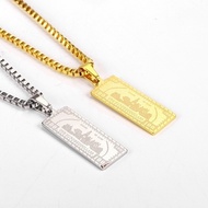 Hip Hop Street Golden Chain Men's 1 Million Dollar Bill One Million Dollar Banknote Pendant Necklace