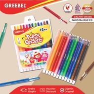 GREEBEL Twist Crayon 12 Warna / Greebel Crayon Putar 12 warna / Krayon Putar Greebel 12 Warna
