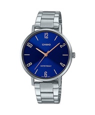 นาฬิกาข้อมือ CASIO LTP-VT01D หน้าปัดกระจกเรซิ่น ขนาด 34มม. สีดำ สายสแตนเลสสตีล แฟชั่นสบายๆ