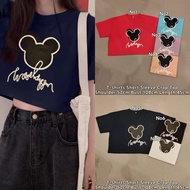 Casual tshirt pendek cotton / crop top shirt borong murah